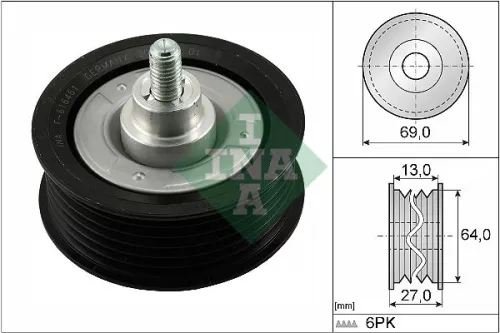 Deflection/Guide Pulley, V-ribbed belt