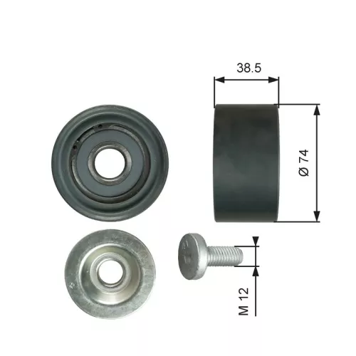 Deflection/Guide Pulley, V-ribbed belt