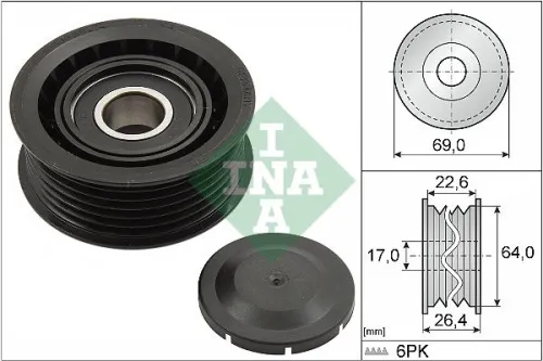 Deflection/Guide Pulley, V-ribbed belt