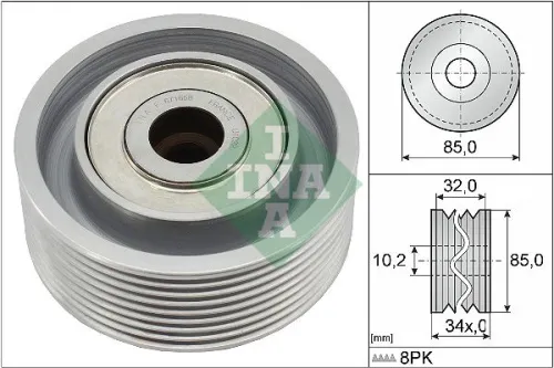 Deflection/Guide Pulley, V-ribbed belt