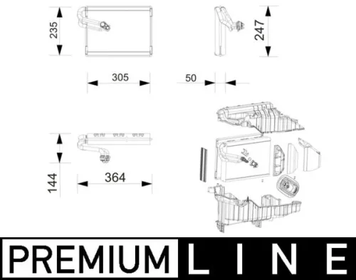 Evaporator, air conditioning