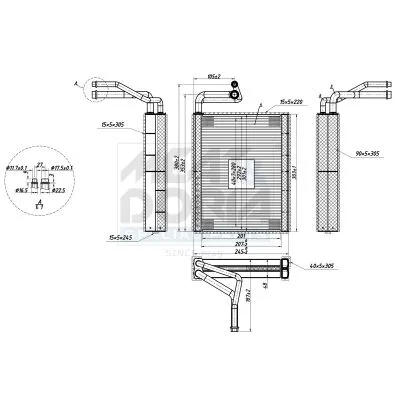 Evaporator, air conditioning