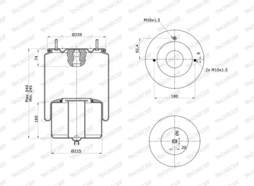 Bellow, air suspension